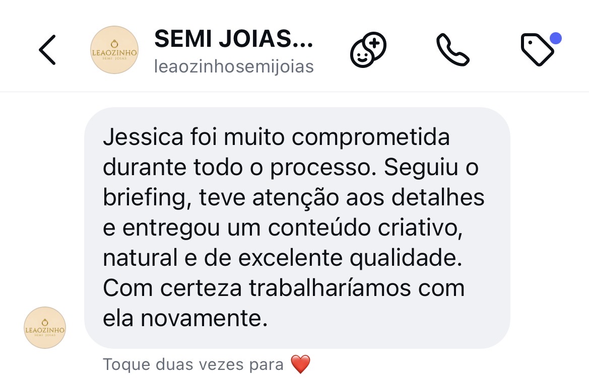 Experiência com Loja de semi joias